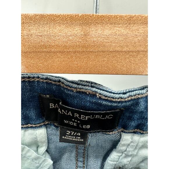 Banana Republic Factory Wide Leg Denim Jeans Flare Womens Size 27/4 - Picture 5 of 7